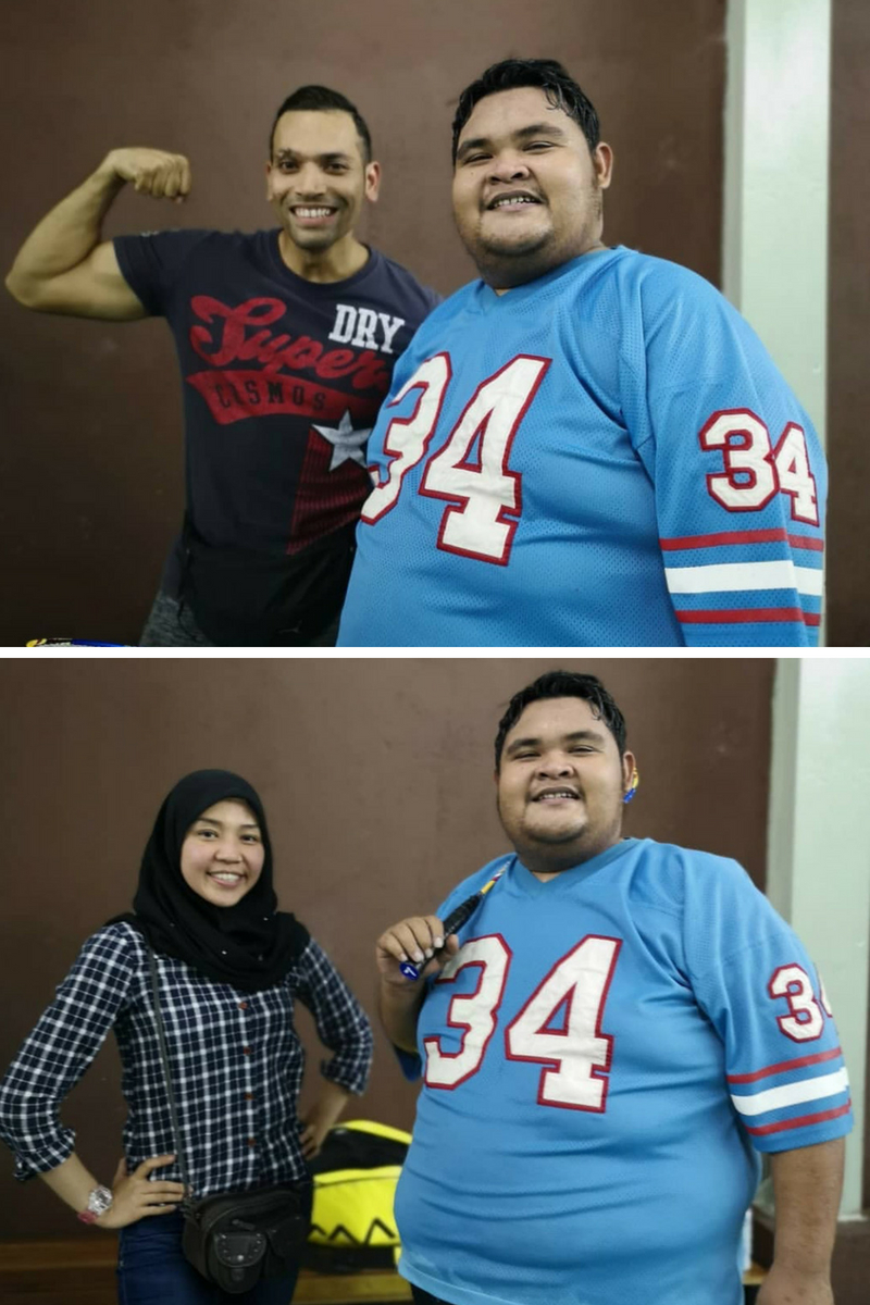 Instagram @abam_bocik Bersama dua jurulatih peribadi.